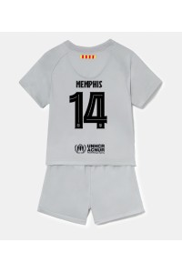 Barcelona Memphis Depay #14 Babyklær Tredje Fotballdrakt til barn 2022-23 Korte ermer (+ Korte bukser)